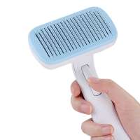 Pet Grooming Brush  Combs And Brushes Self-cleaning Steel Needle Comb