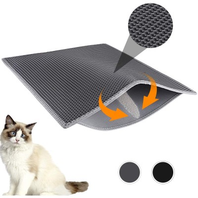 Cat Litter Mat Litter Trapping Mat  Honeycomb Double Layer Design Waterproof Urine Proof Trapper Mat